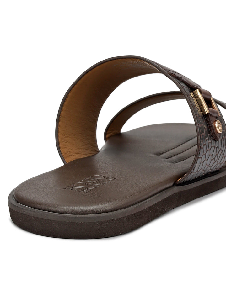 Brown Leather Sliders