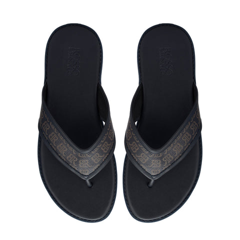 Blue Thong Leather Slippers