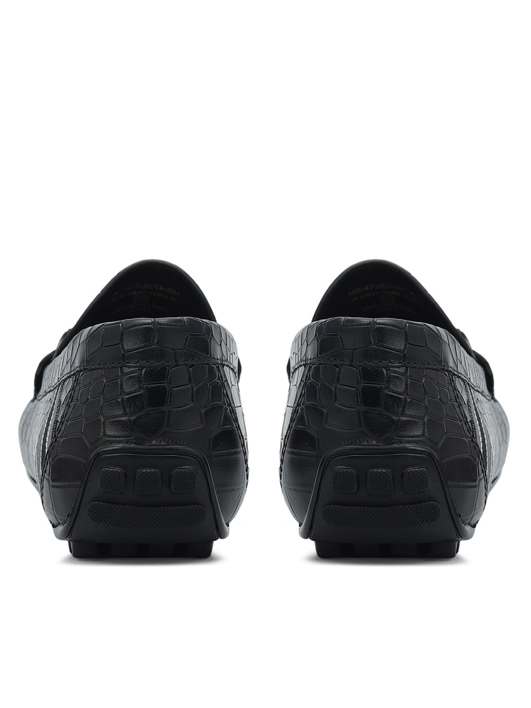 Black Croco Textured Moccasins