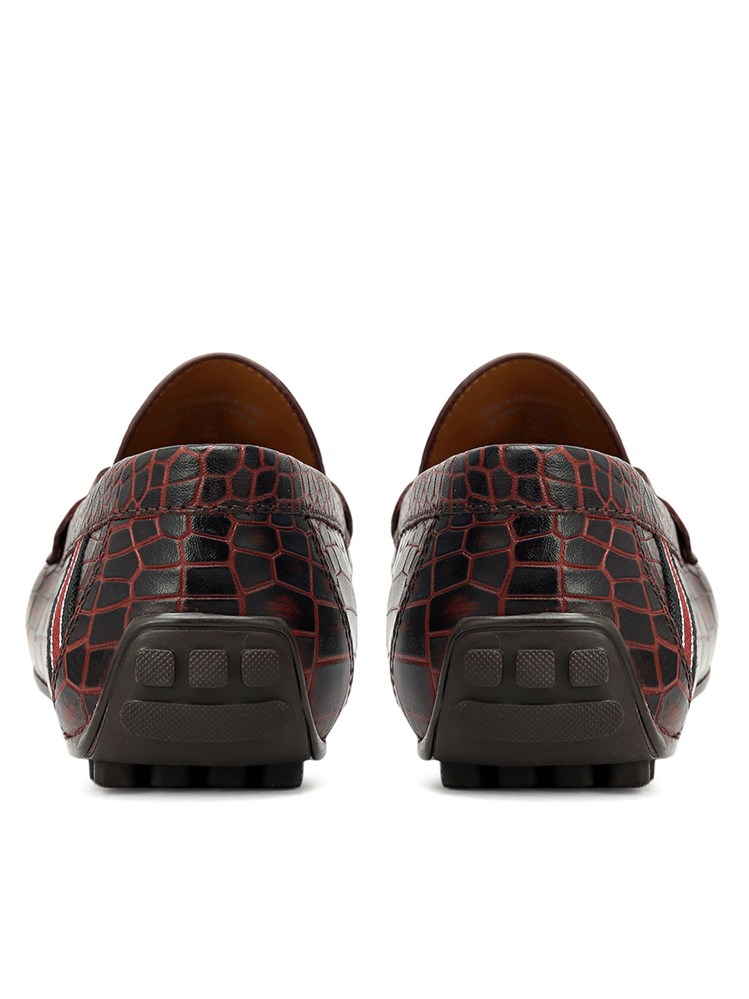 Burgundy Croco Textured Moccasins