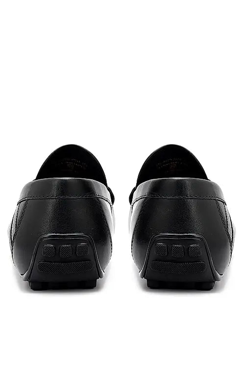 Black Moccasins With Metal Buckle