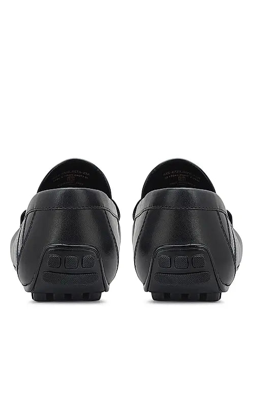 Blue Moccasins With Metal Buckle