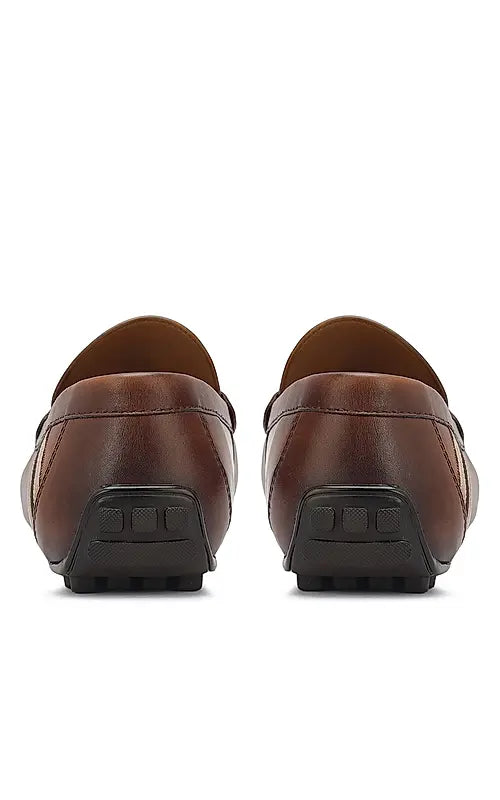 Tan Moccasins With Metal Buckle
