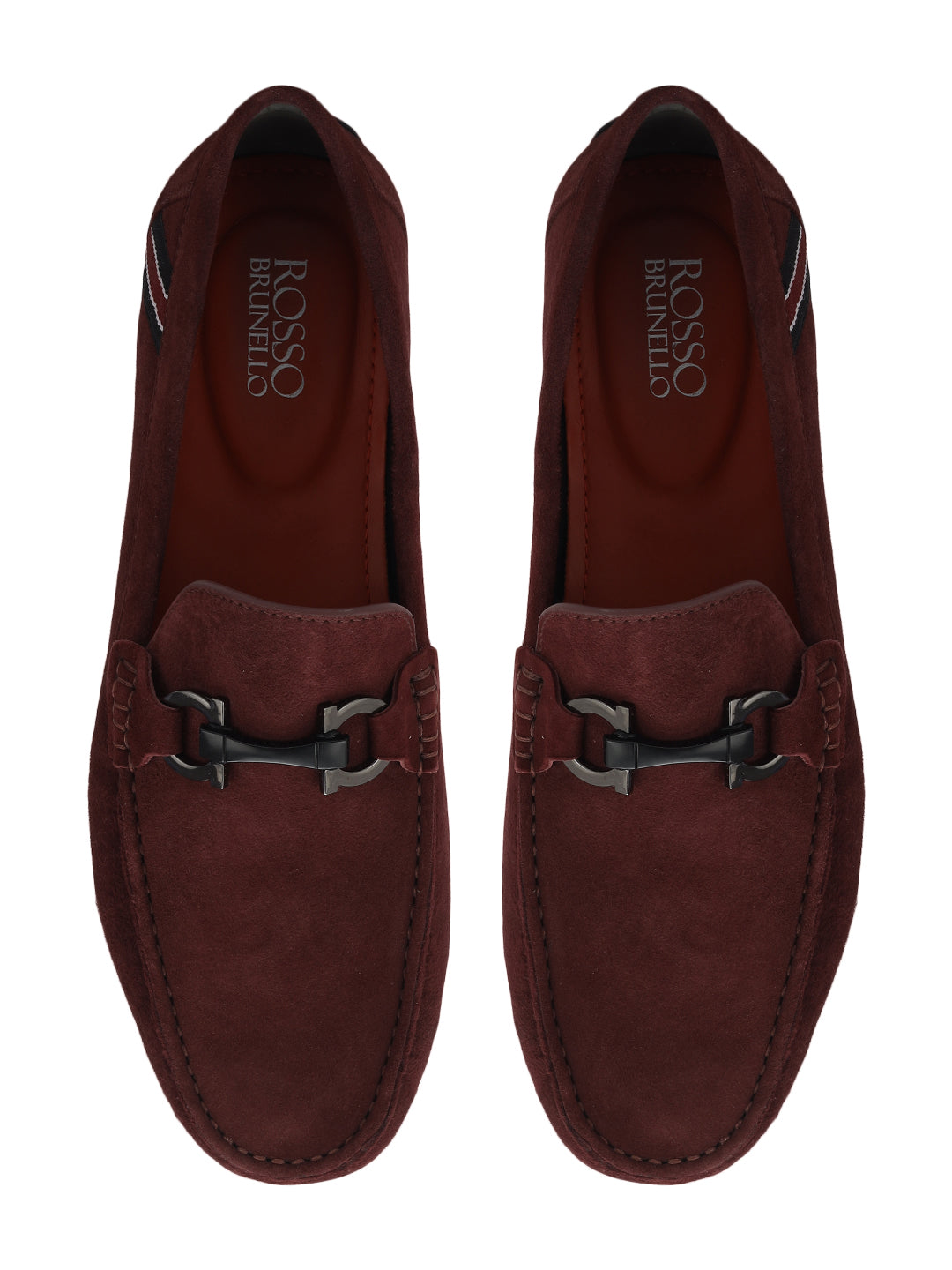Burgundy Suede Leather Moccasins