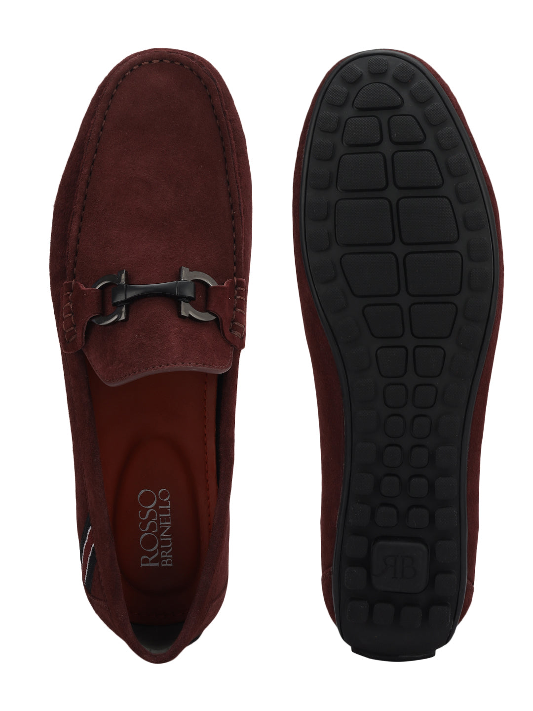 Burgundy Suede Leather Moccasins