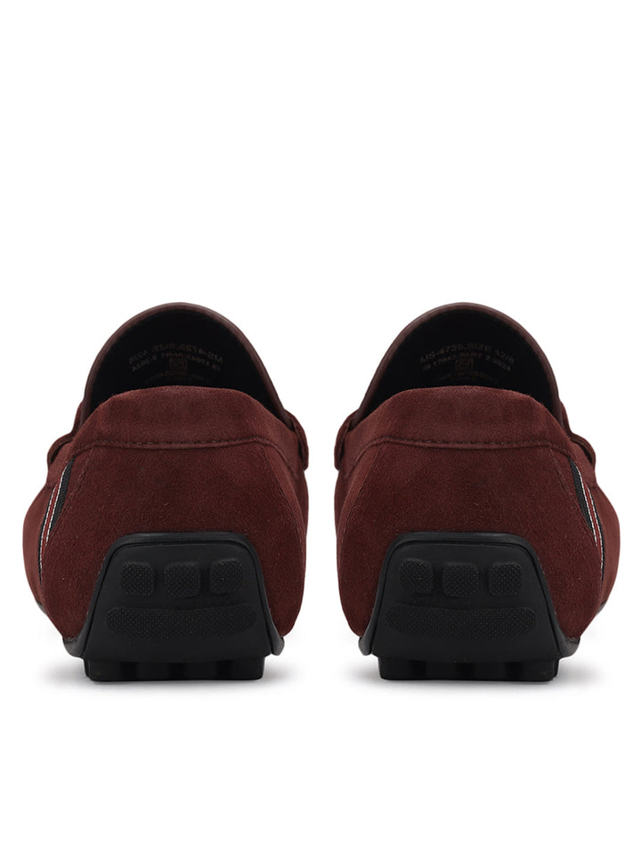 Burgundy Suede Leather Moccasins