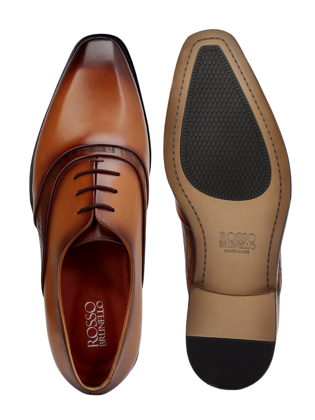 Tan Signato Leather Lace Ups