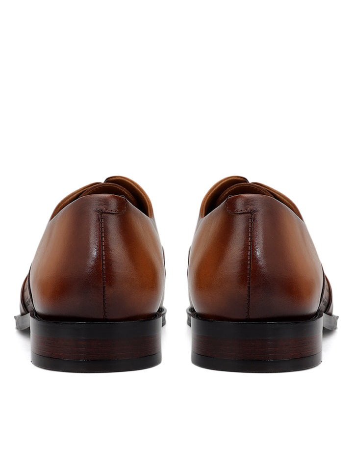 Tan Signato Leather Lace Ups