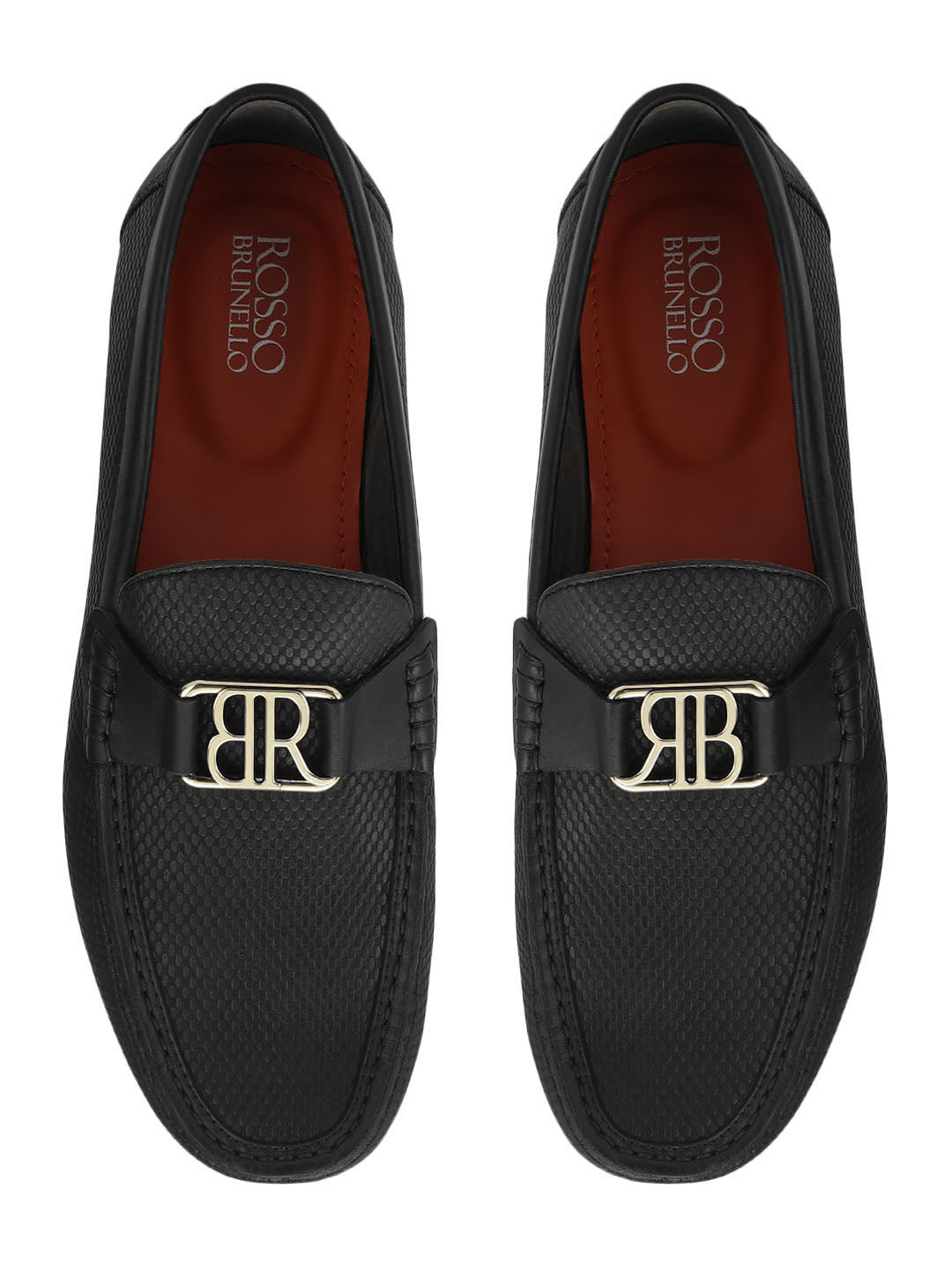 Black Moccasins With Logo Buckle
