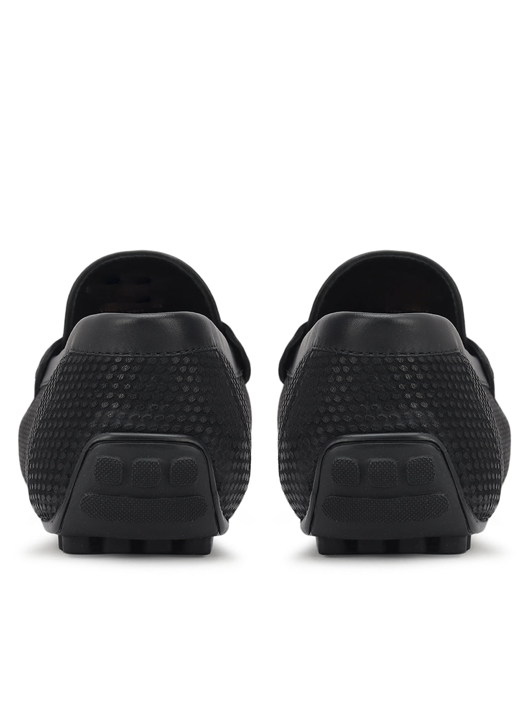 Black Moccasins With Logo Buckle