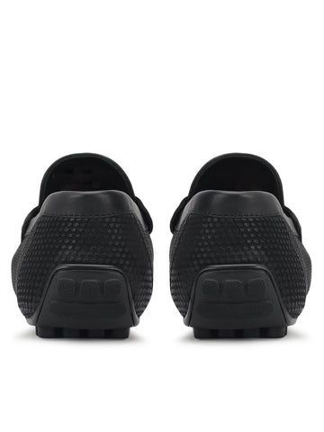 Black Moccasins With Logo Buckle