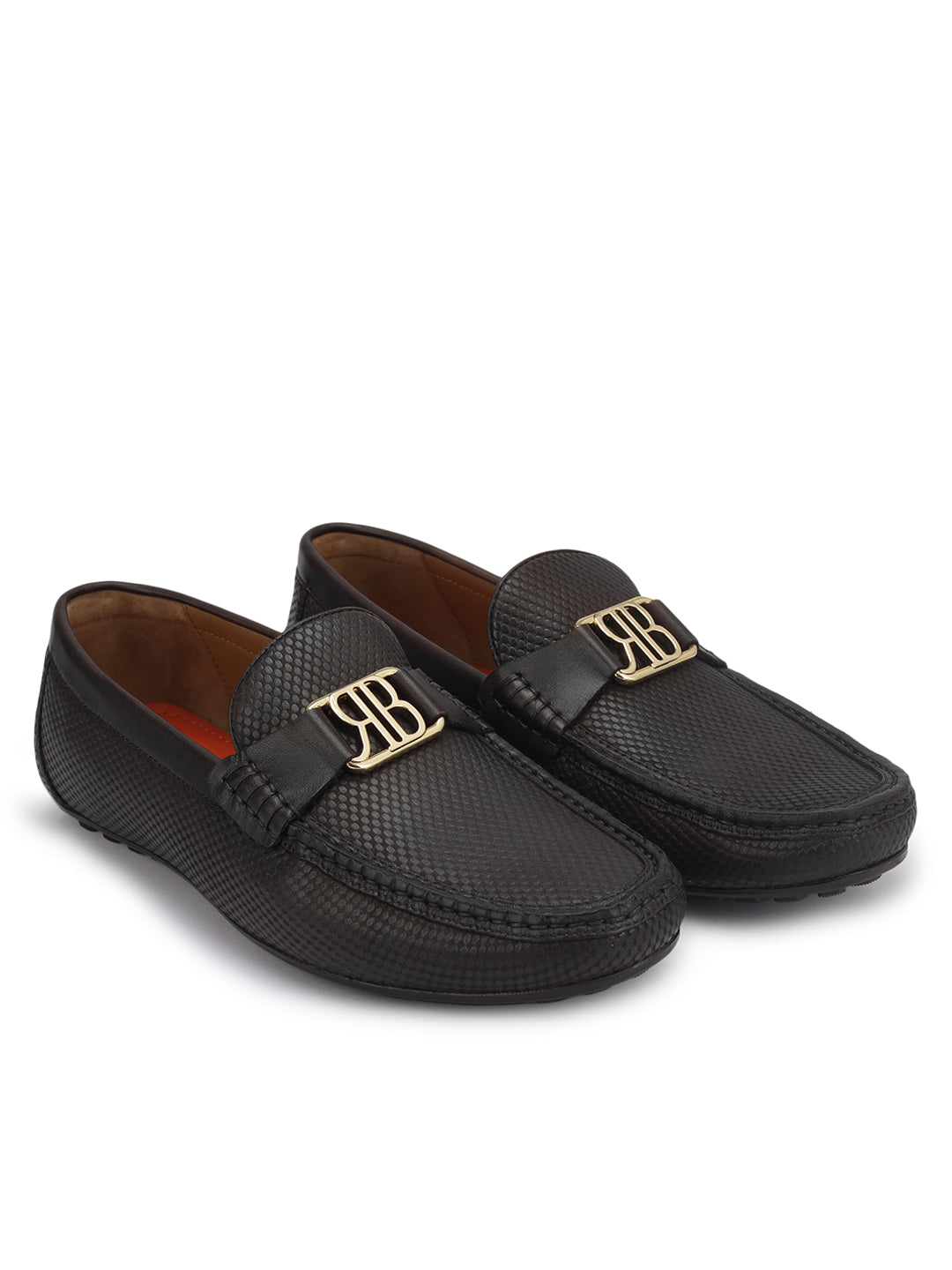 Brown Moccasins With Logo Buckle