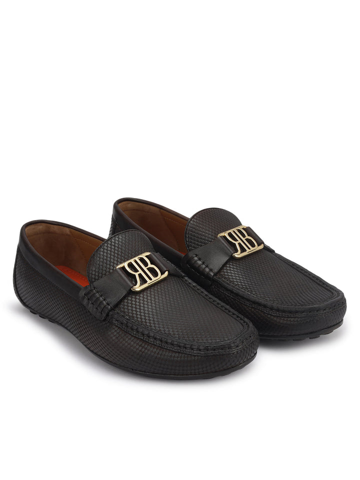 Brown Moccasins With Logo Buckle