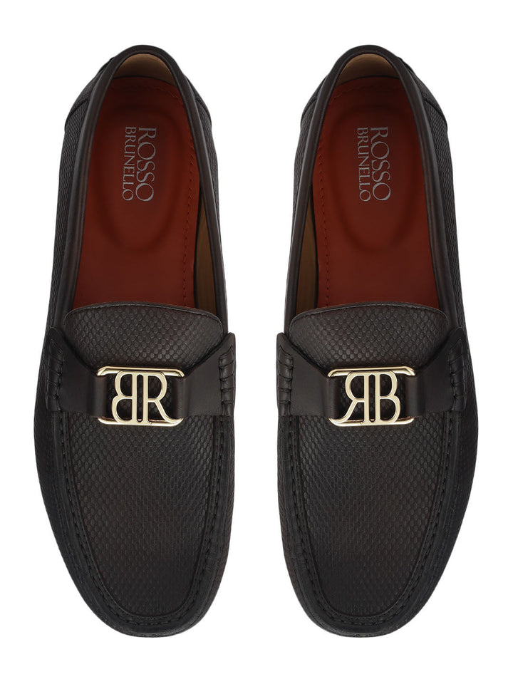 Brown Moccasins With Logo Buckle
