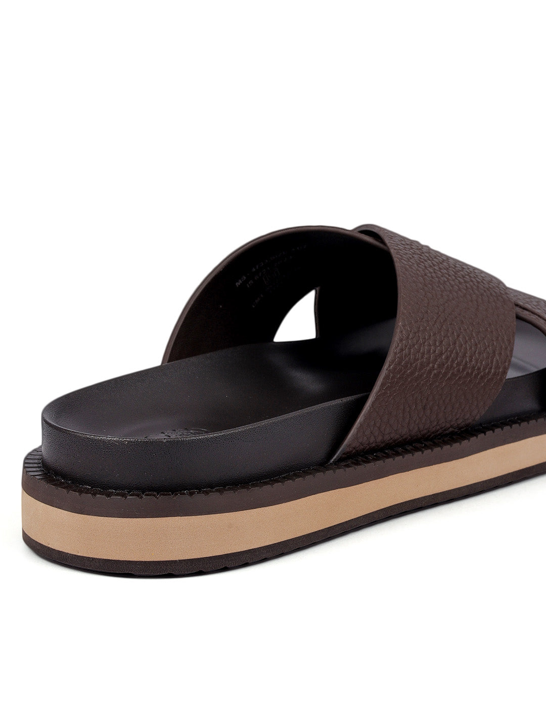 Brown Criss Cross Leather Flats