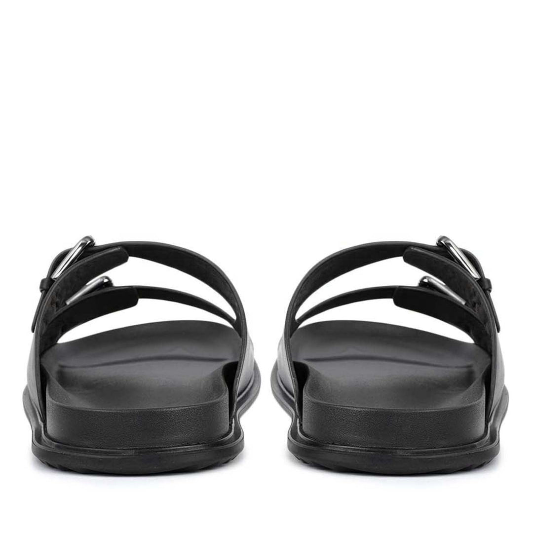 Black Double Strap Buckle Sliders
