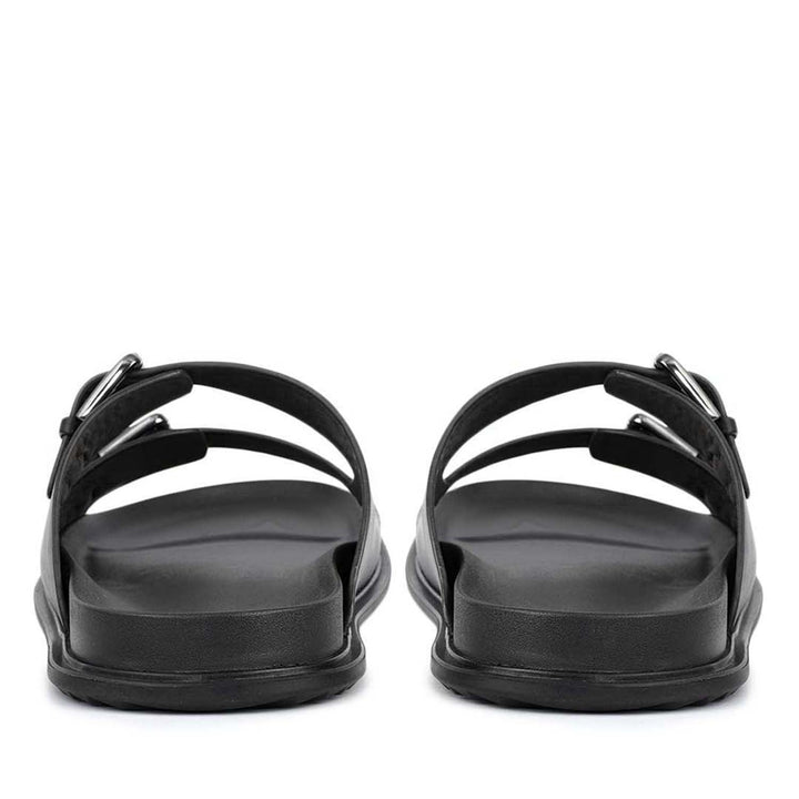 Black Double Strap Buckle Sliders