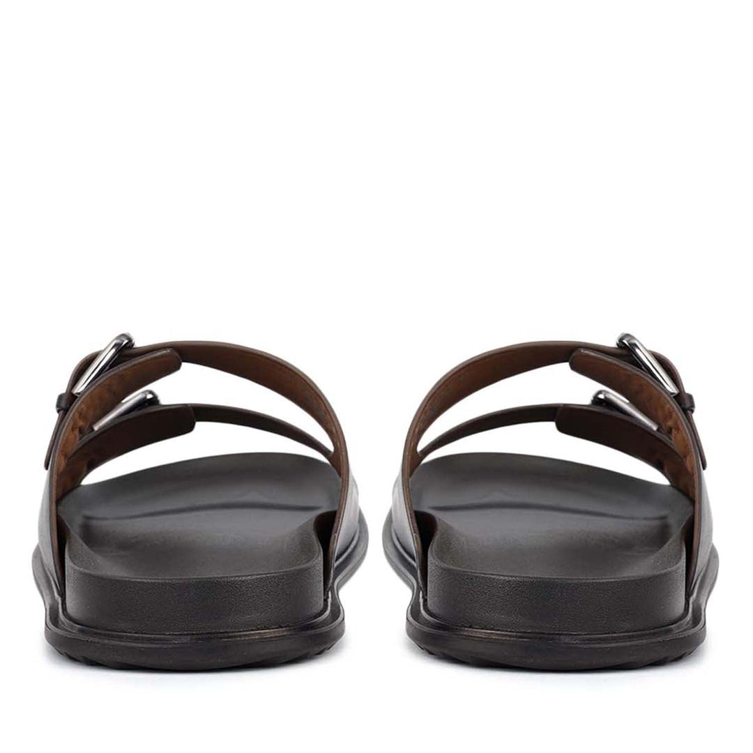 Brown Double Strap Buckle Sliders