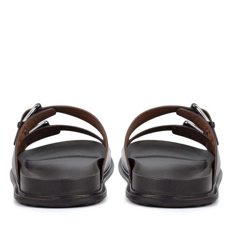 Brown Double Strap Buckle Sliders
