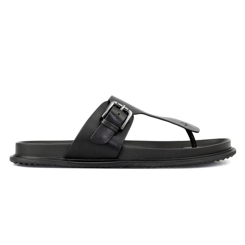 Black Thong Buckle Sliders