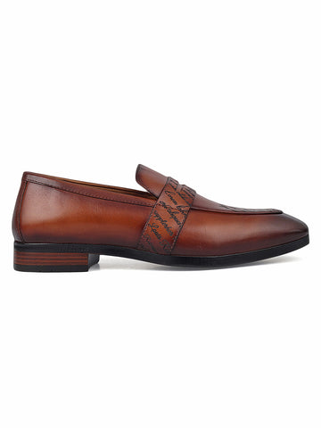 Tan Formal Leather Loafers