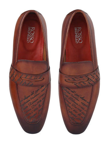 Tan Formal Leather Loafers