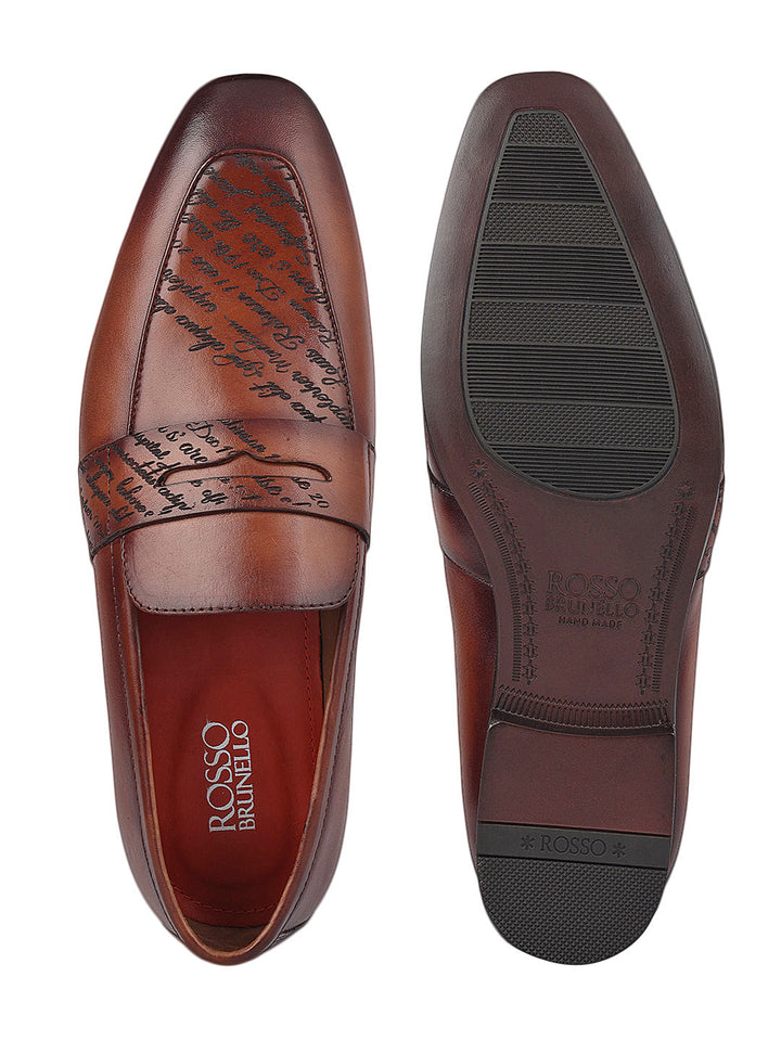 Tan Formal Leather Loafers