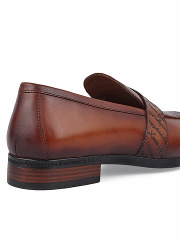Tan Formal Leather Loafers