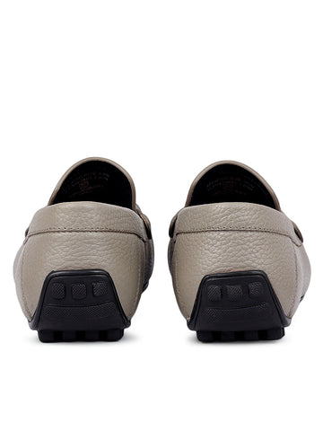 Grey Moccasins with Braided Accent