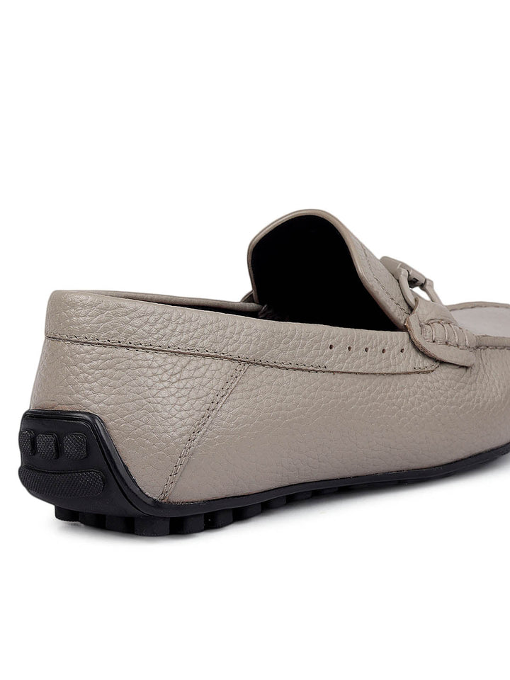 Grey Moccasins with Braided Accent