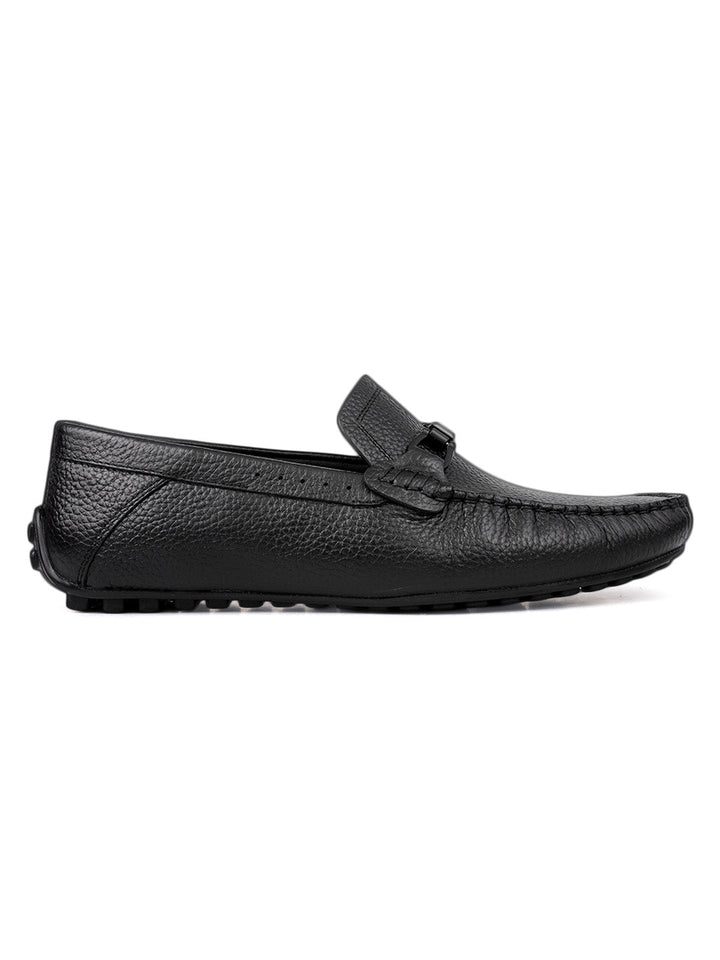 Black Moccasins with Braided Accent