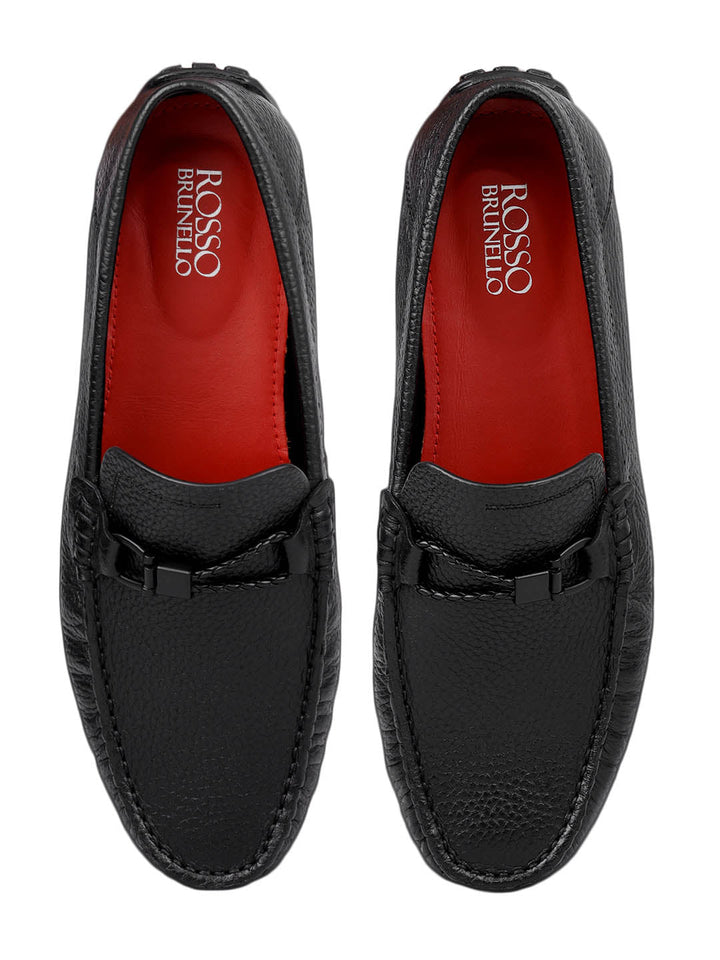 Black Moccasins with Braided Accent