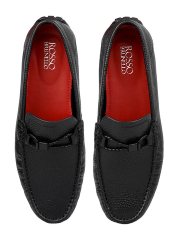 Black Moccasins with Braided Accent