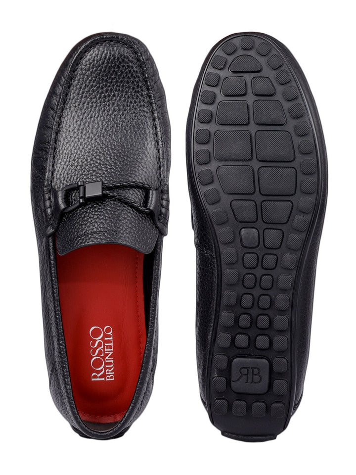 Black Moccasins with Braided Accent