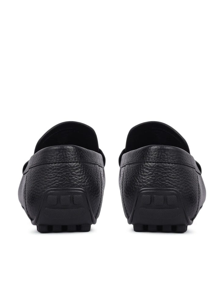 Black Moccasins with Braided Accent