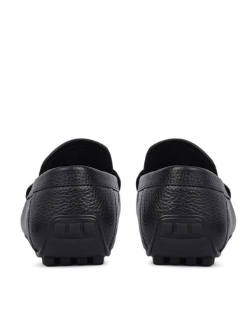 Black Moccasins with Braided Accent