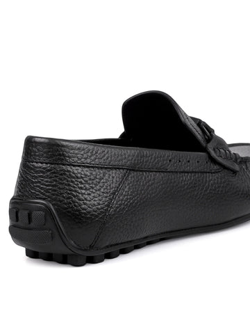 Black Moccasins with Braided Accent