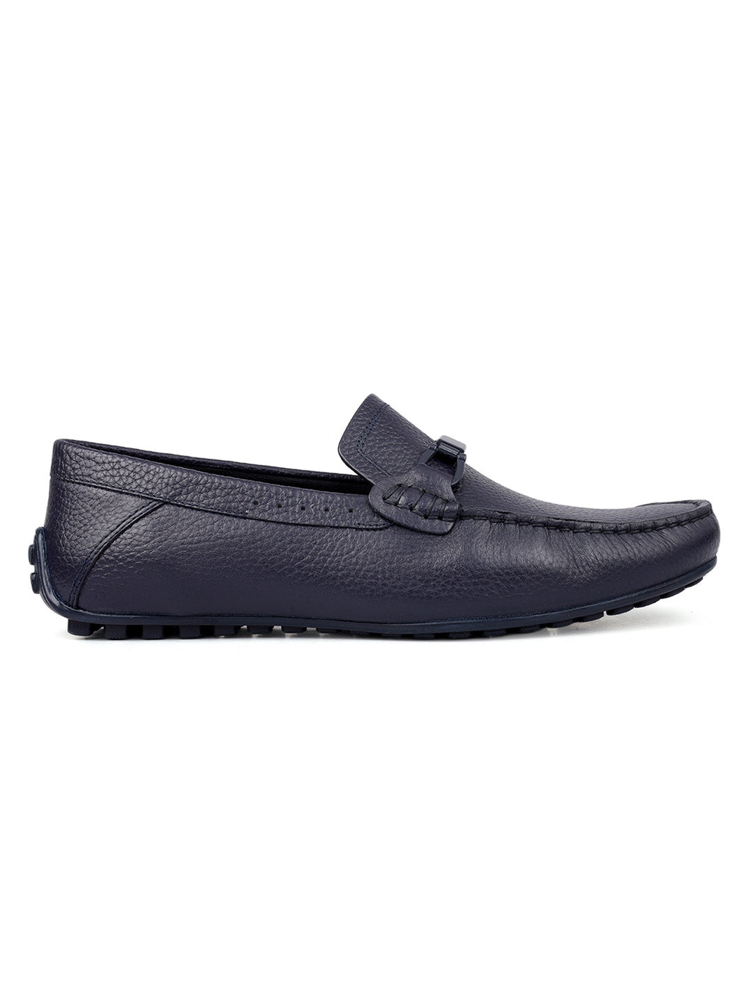 Blue Moccasins with Braided Accent