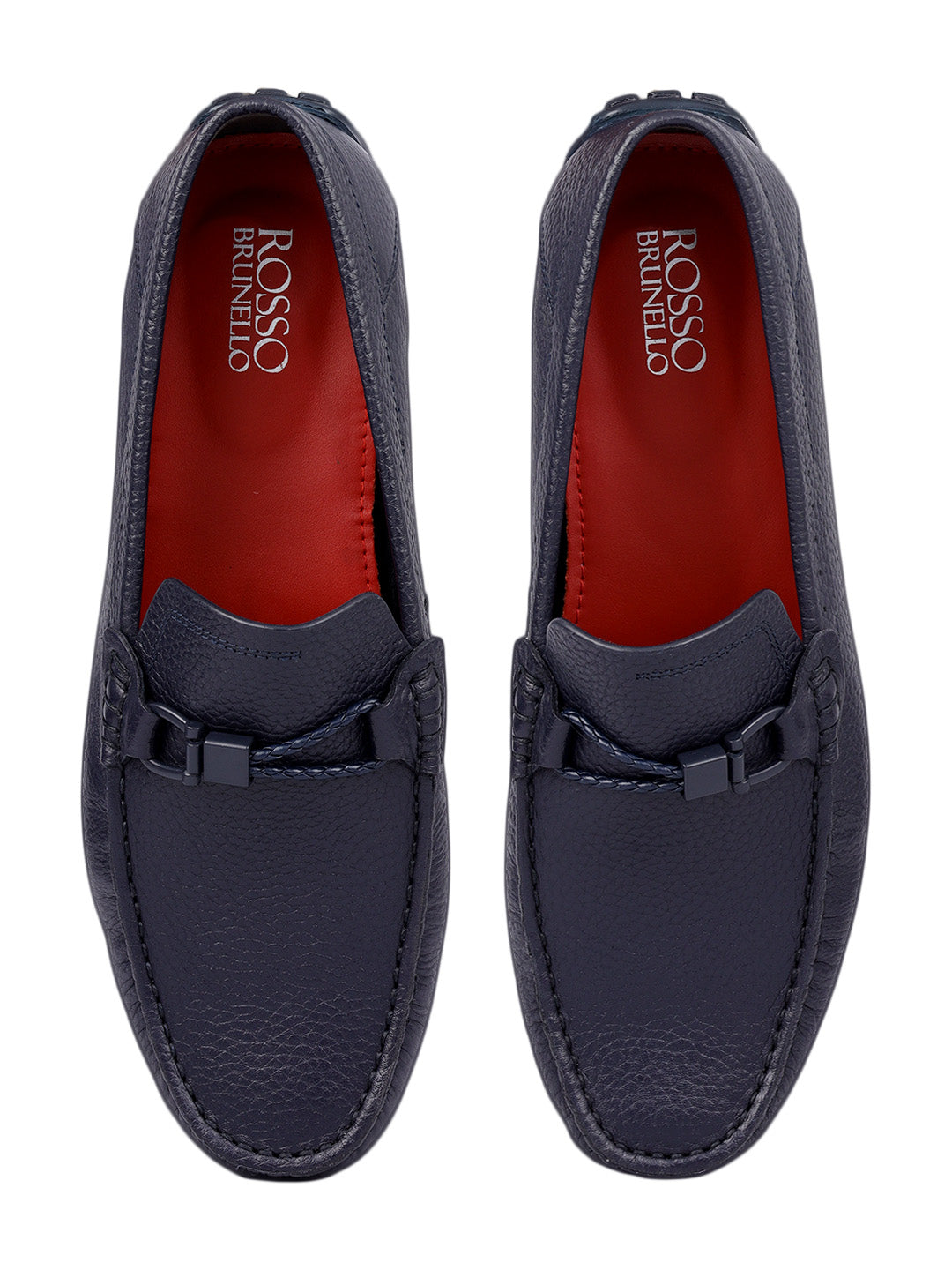 Blue Moccasins with Braided Accent