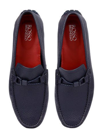 Blue Moccasins with Braided Accent