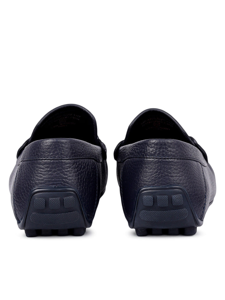 Blue Moccasins with Braided Accent