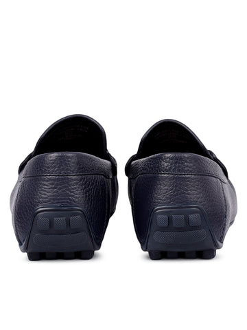 Blue Moccasins with Braided Accent