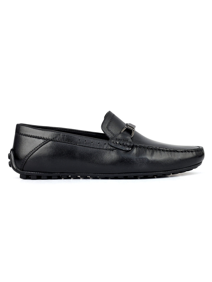 Black Metal Bit Moccasins