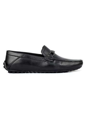 Black Metal Bit Moccasins