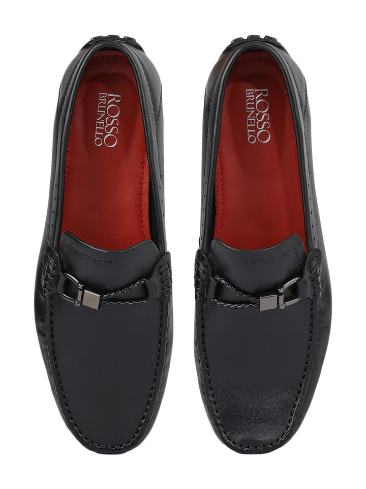 Black Metal Bit Moccasins