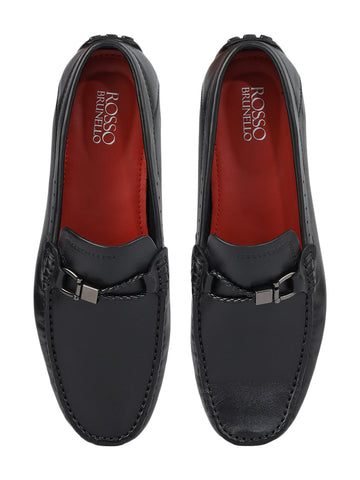 Black Metal Bit Moccasins