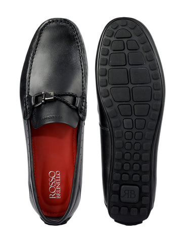 Black Metal Bit Moccasins
