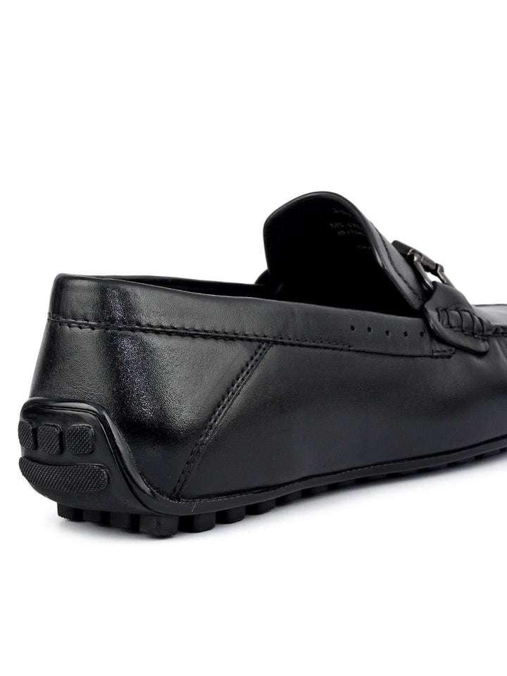 Black Metal Bit Moccasins