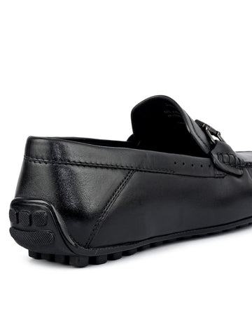 Black Metal Bit Moccasins