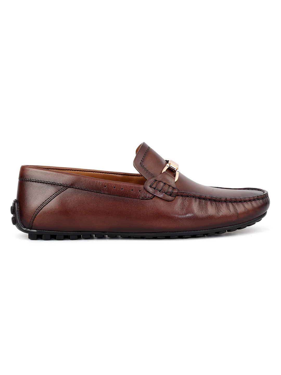 Brown Metal Bit Moccasins